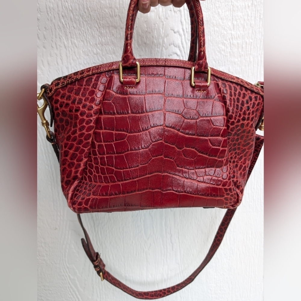 Dooney & Bourke Campbell Croco Embossed Leather Satchel With Matching Wallet - Picture 5 of 15
